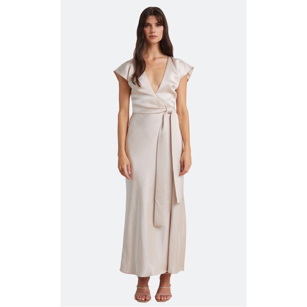 Bec & Bridge Beige Maxi Wrap Dress